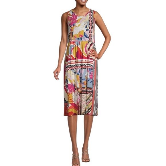 Johnny Was Rachel May Easy Fit Jersey Knit Colorful Tank Dress Women’s Small - Picture 5 of 14